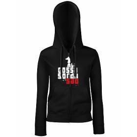 Sudadera cremallera negra chica "Logo Saó"