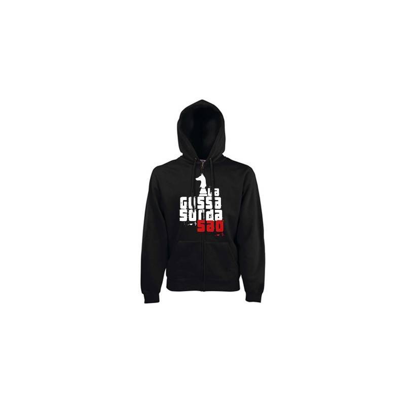 Sudadera cremallera negra chico "Logo Saó"