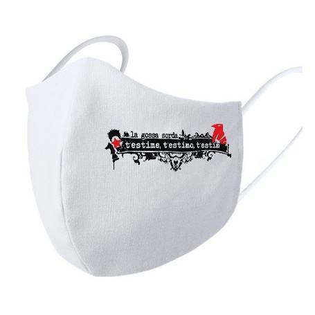 Mascareta blanca "T’estime, T'estimo, T’estim"