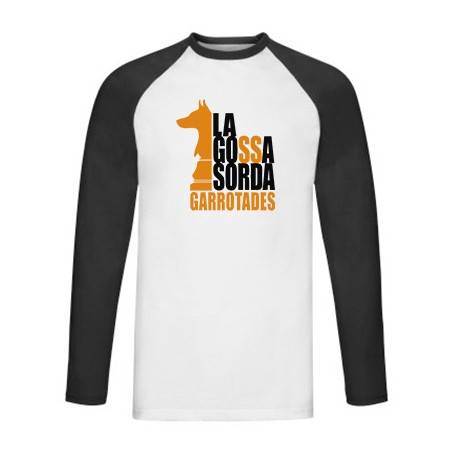 Camiseta ranglan manga larga negra "Garrotades"