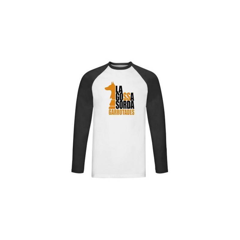 Camiseta ranglan manga larga negra...