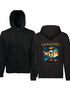 Sudadera cremallera "Skull hourglass" estampación trasera 2