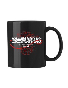 Taza cerámica negra "Logo Rebobinando"