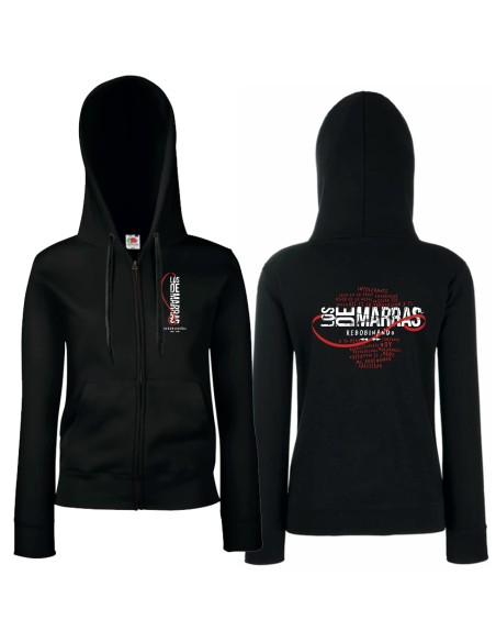 Sudadera con cremallera "Logo Rebobinando" delantera + trasera