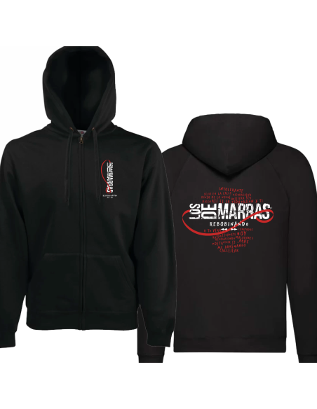 Sudadera con cremallera "Logo Rebobinando" delantera + trasera