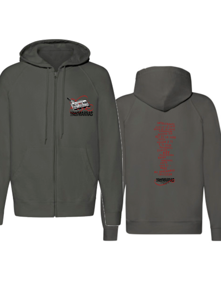 Sudadera con cremallera "Portada Rebobinando" delantera + trasera