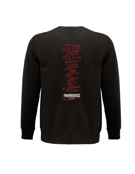 Sudadera sin capucha "Portada Rebobinando" delantera + trasera