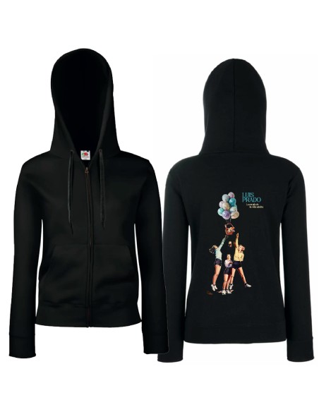 Sudadera cremallera "Portada La Estafa" estampacion trasera