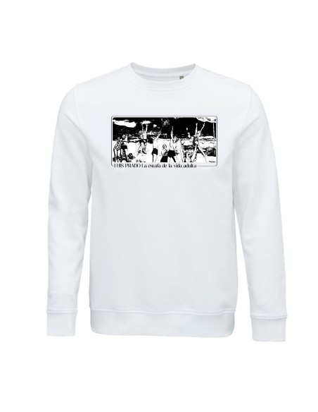 Sudadera de algodón orgánico "Banner blanco y negro"