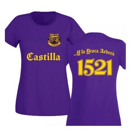 Camiseta morada chico "Yesca 1521" con trasera 2