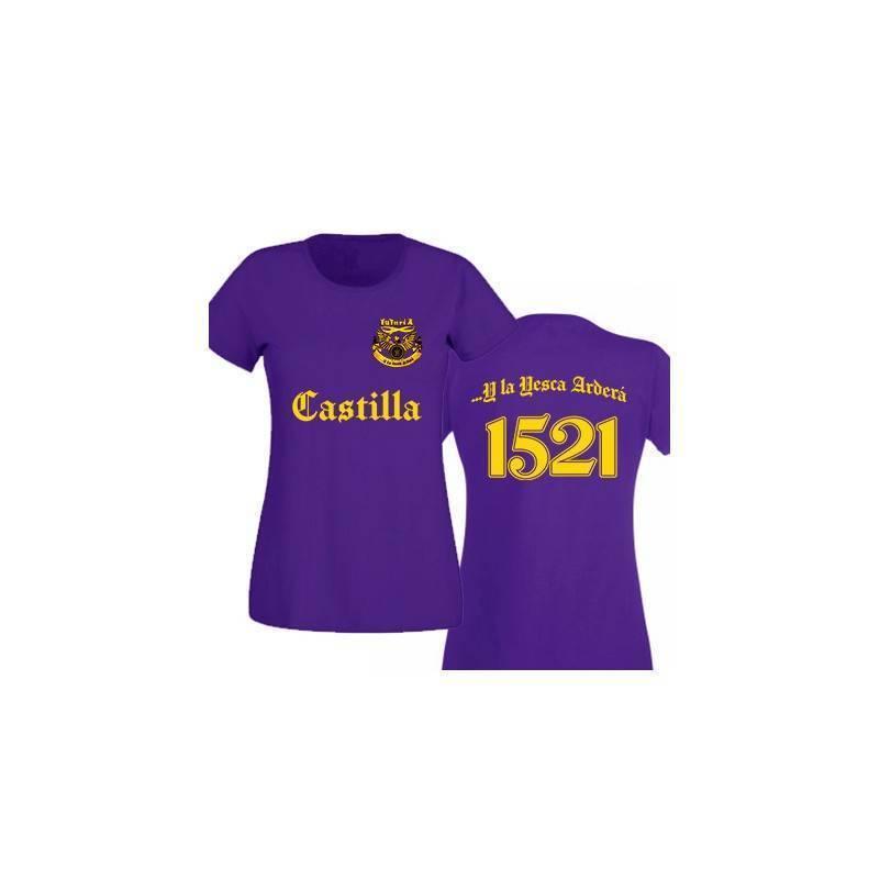 Camiseta morada chica "Yesca 1521" con trasera