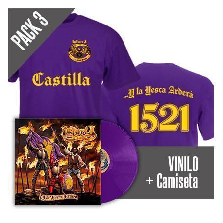 Pack 3 - Vinilo "Y La Yesca Arderá" + Camiseta "Yesca...