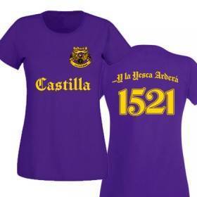Camiseta morada chica "Yesca 1521" con trasera