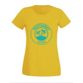 Camiseta amarilla "Mediterranea azul"