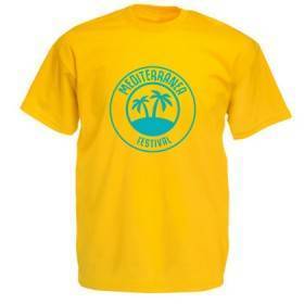 Camiseta amarilla "Mediterranea azul"