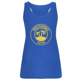 Camiseta azul "Mediterranea amarillo"