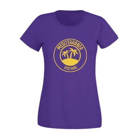 Camiseta morada "Mediterranea amarillo" 2