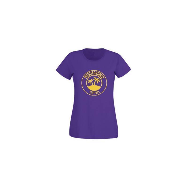 Camiseta morada "Mediterranea amarillo"