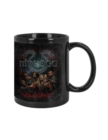 Taza cerámica negra "Llévame a tu tumba"