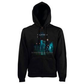 Sudadera cremallera  negra chico “El espectador de tu vuelo”