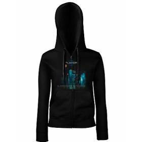 Sudadera cremallera  negra chica “El espectador de tu vuelo”