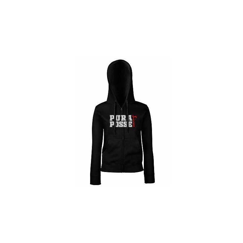 Sudadera cremallera negra chica "Sírvase"