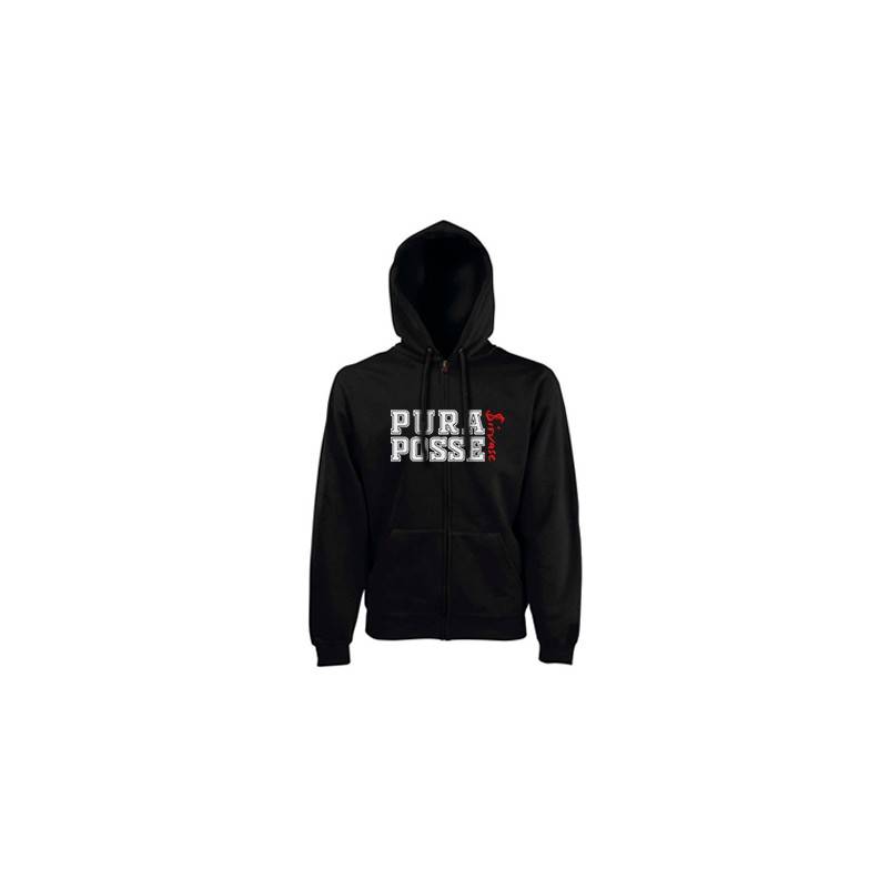 Sudadera cremallera negra chico "Sírvase"