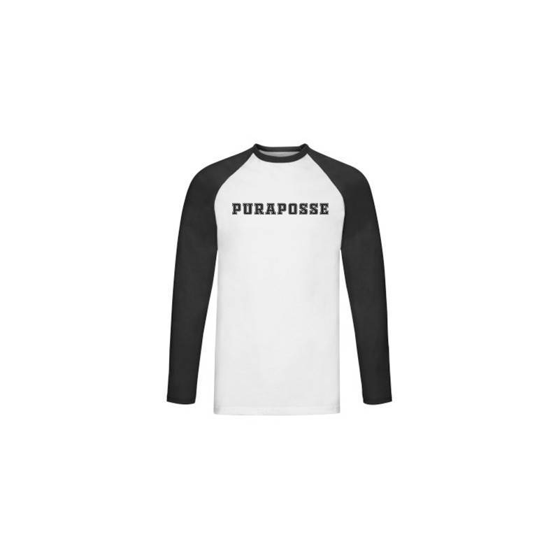 Camiseta ranglan manga larga negra...