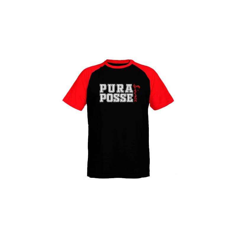 Camiseta ranglan mangas rojas "Sírvase"