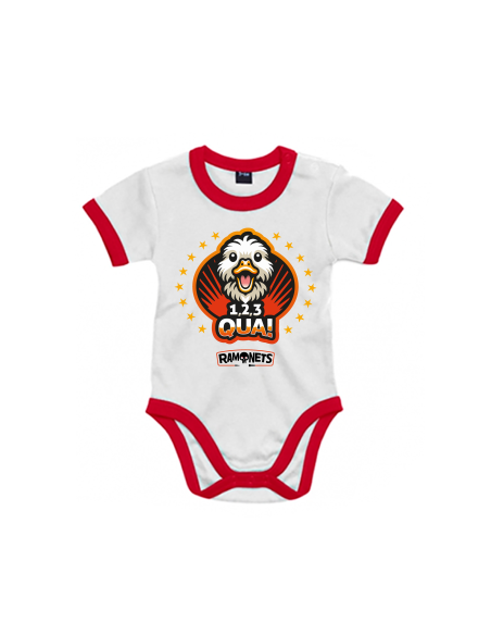 Body bebé con ribete "1,2,3, Qua!"