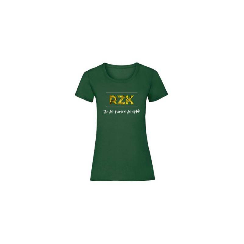 Camiseta verde oscuro chica "Si se quiere"