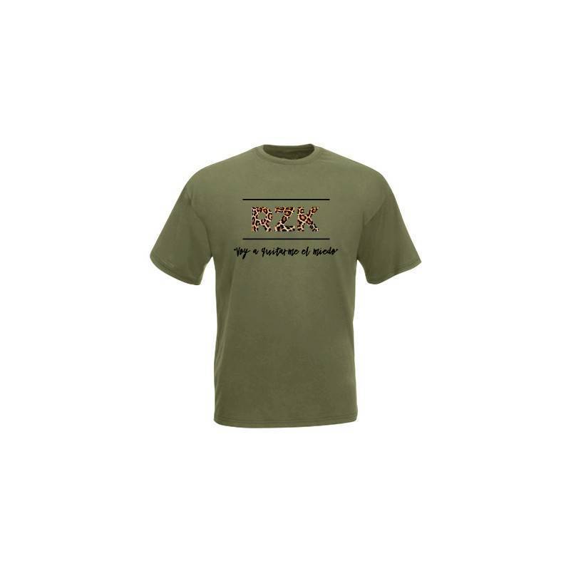 Camiseta verde militar chico "Voy a quitarme"
