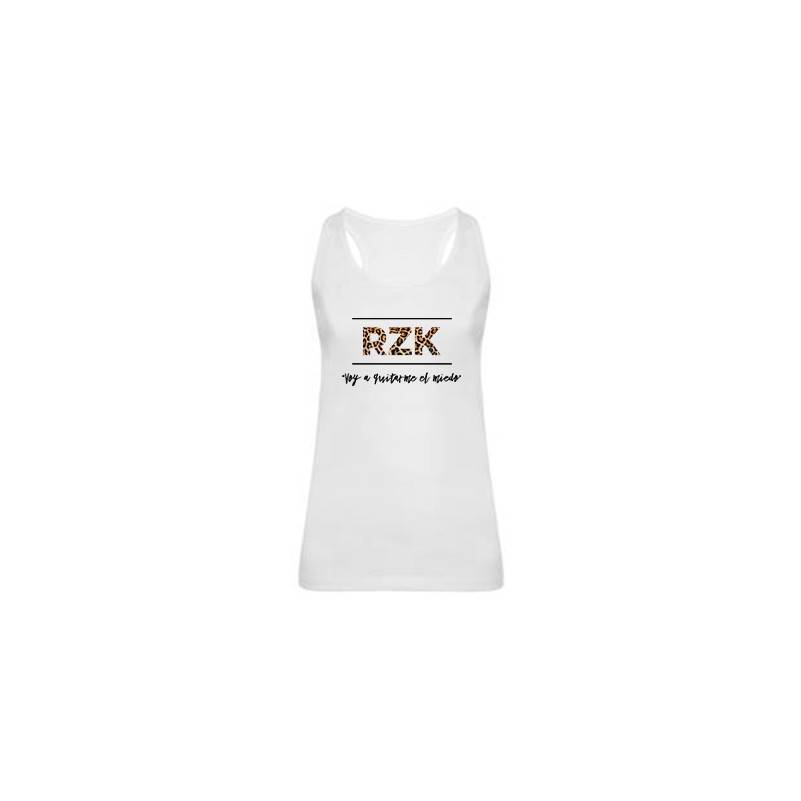 Camiseta blanca tirantes chica "Voy a quitarme"