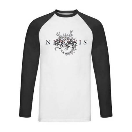 Camiseta ranglan manga larga negra  "Logo Némesis"
