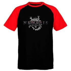 Camiseta ranglan mangas rojas "Logo Némesis"