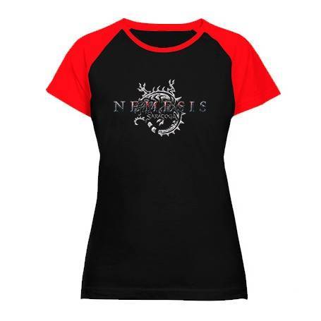 Camiseta ranglan mangas rojas "Logo Némesis" 2
