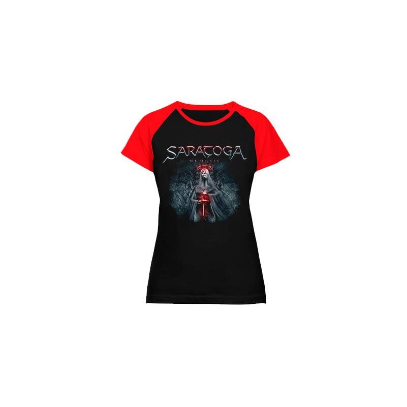 Camiseta ranglan mangas rojas...