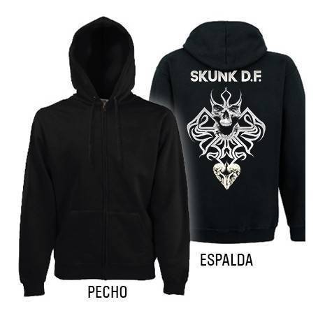 Sudadera cremallera estampación trasera "Calavera tribal"