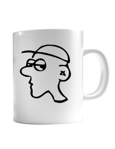 Taza cerámica blanca "Perfil Patrick"