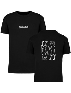 Camiseta negra "Si es un temblor" + "Patrick" trasera