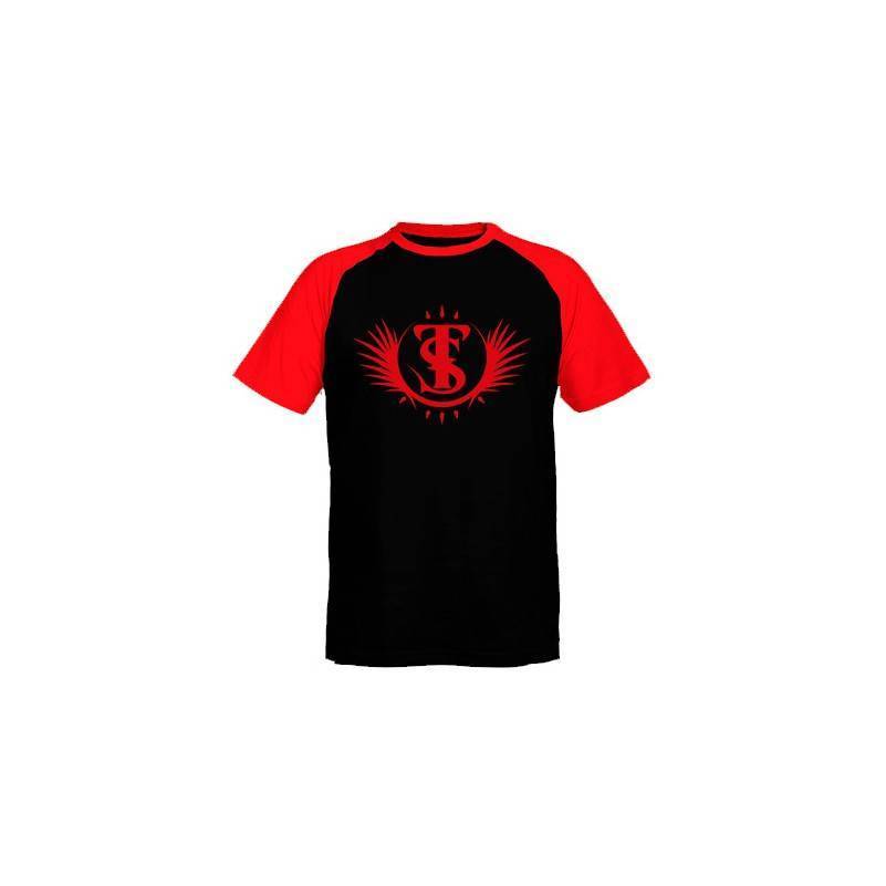 Camiseta ranglan mangas rojas chico "Logotipo"