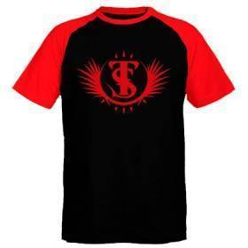 Camiseta ranglan mangas rojas chico "Logotipo"