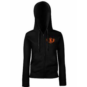 Sudadera cremallera negra chica "Logotipo"