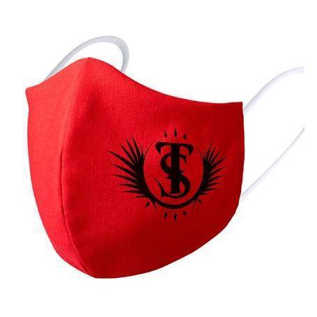 Mascarilla roja "Logotipo negro"