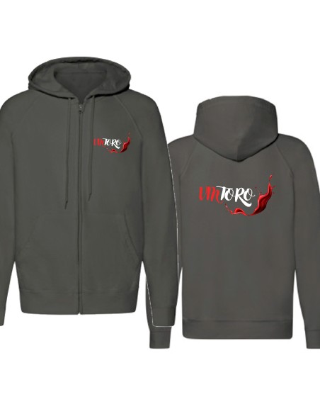 Sudadera cremallera con trasera “Vintoro Logo Rojo”