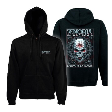 Sudadera cremallera con trasera "Skull & Blood"