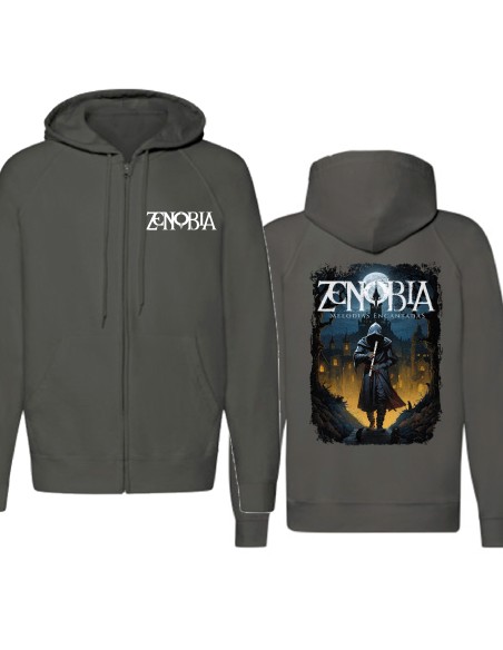 Sudadera con cremallera "Logo" + "Portada Melodías Encantadas" trasera