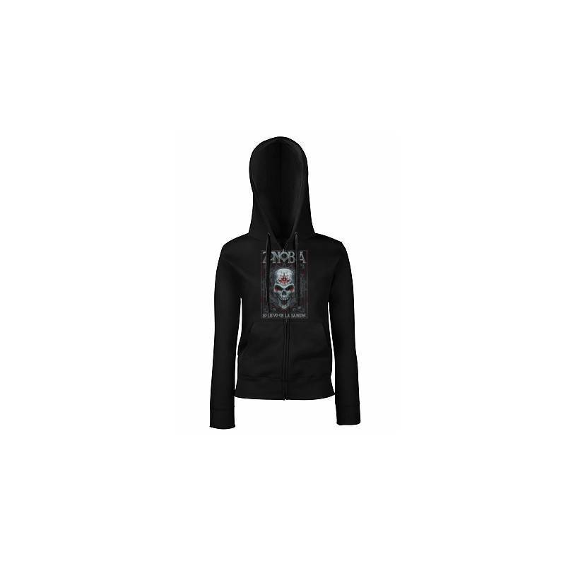 Sudadera cremallera "Skull & Blood"