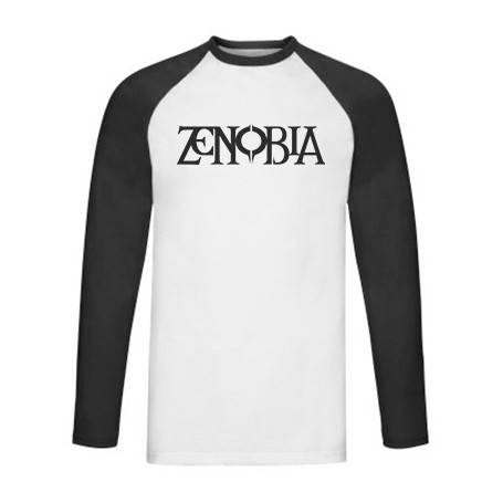 Camiseta ranglan manga larga negra "Logotipo"